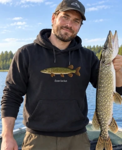lydekos džemperis su gobtuvu video Esox Lucius iliustracija